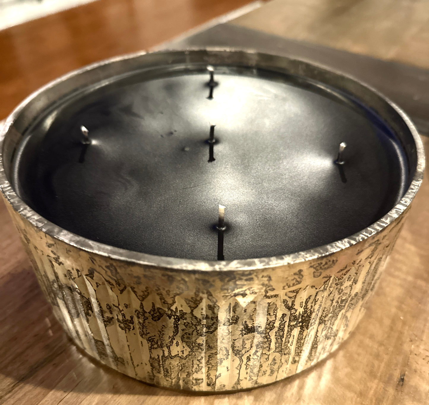 60 oz Black Candle in Mercury Bowl