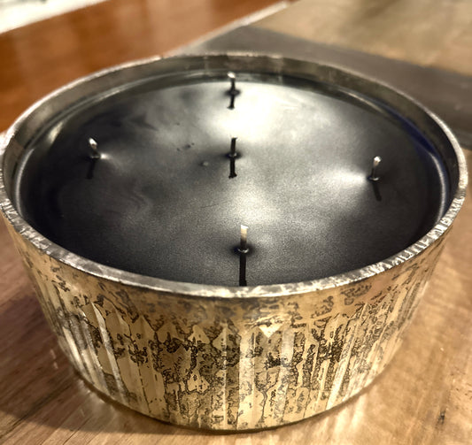 60 oz Black Candle in Mercury Bowl