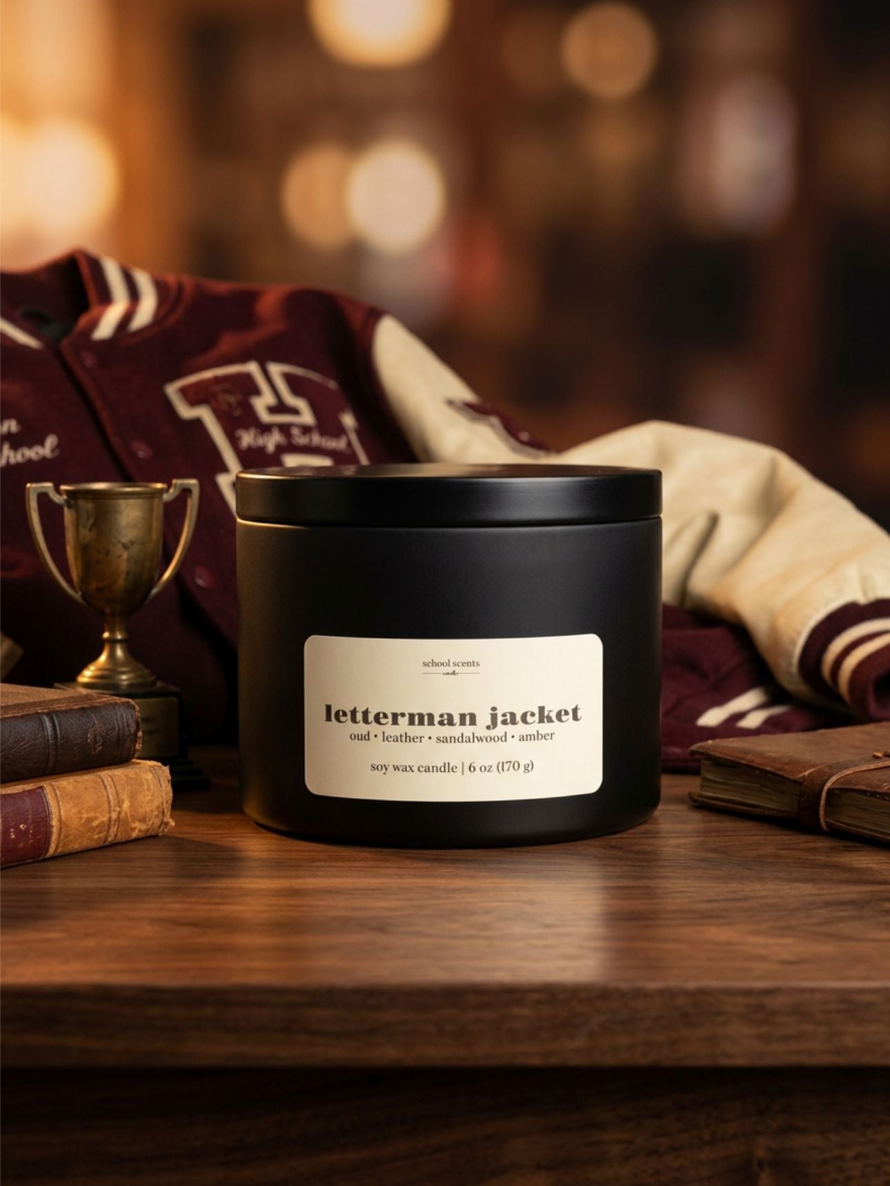 letterman jacket 6 oz candle